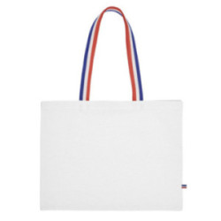 Sac coton couleur soufflets anses tricolores 180g/m² Ubag®