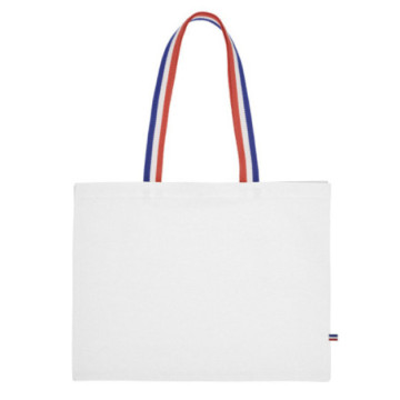 Sac coton couleur soufflets anses tricolores 180g/m² Ubag®