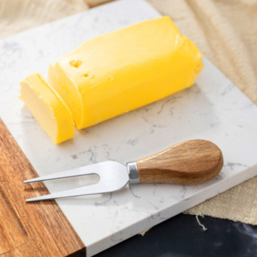 Plateau à fromage en acacia et marbre