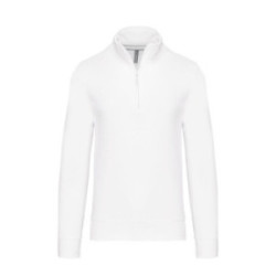Sweat-shirt homme col zippé Kariban® blanc