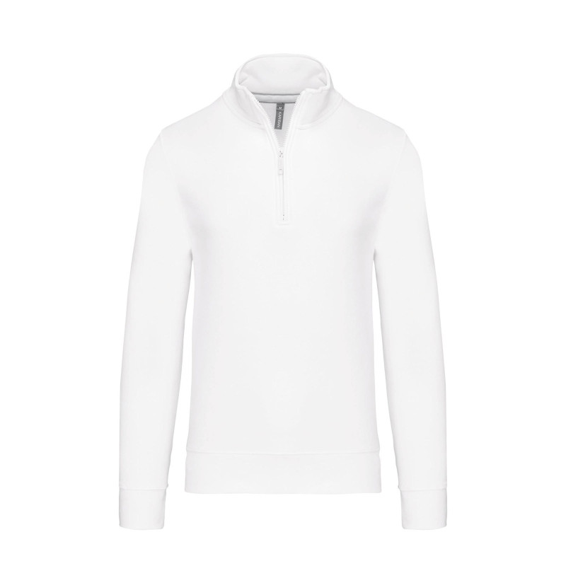 Sweat-shirt homme col zippé Kariban® blanc