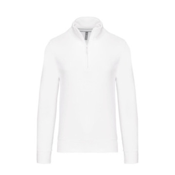 Sweat-shirt homme col zippé Kariban® blanc