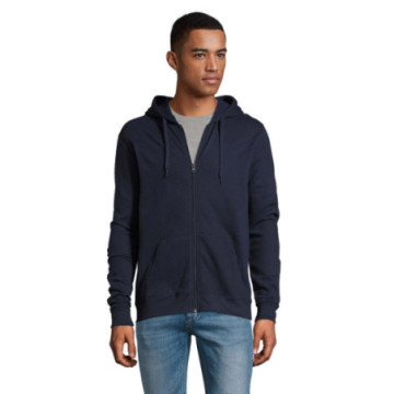 Sweat-shirt mixte zippé à capuche couleur Express Sol's® Stone