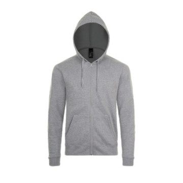 Sweat-shirt mixte zippé à capuche couleur Express Sol's® Stone