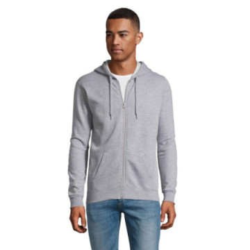 Sweat-shirt mixte zippé à capuche couleur Express Sol's® Stone