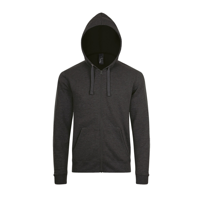 Sweat-shirt mixte zippé à capuche couleur Express Sol's® Stone