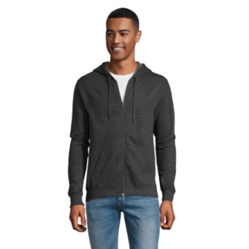 Sweat-shirt mixte zippé à capuche couleur Express Sol's® Stone