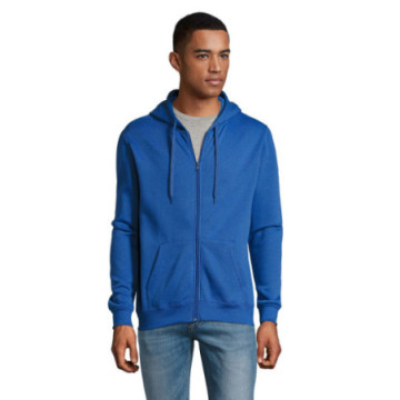 Sweat-shirt mixte zippé à capuche couleur Express Sol's® Stone