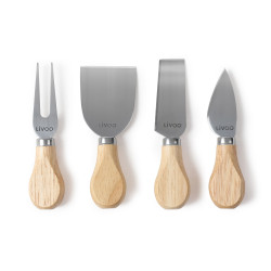 Plateau à fromage en bois pivotant avec ustensiles Livoo®