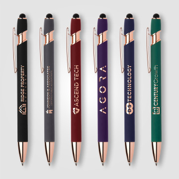 Stylo stylet en aluminium toucher gomme marquage laser