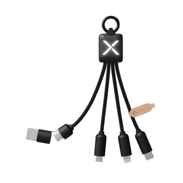 Câble de charge 20W matières recyclées avec logo lumineux SCX®