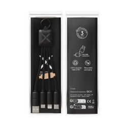 Câble de charge 20W matières recyclées avec logo lumineux SCX®