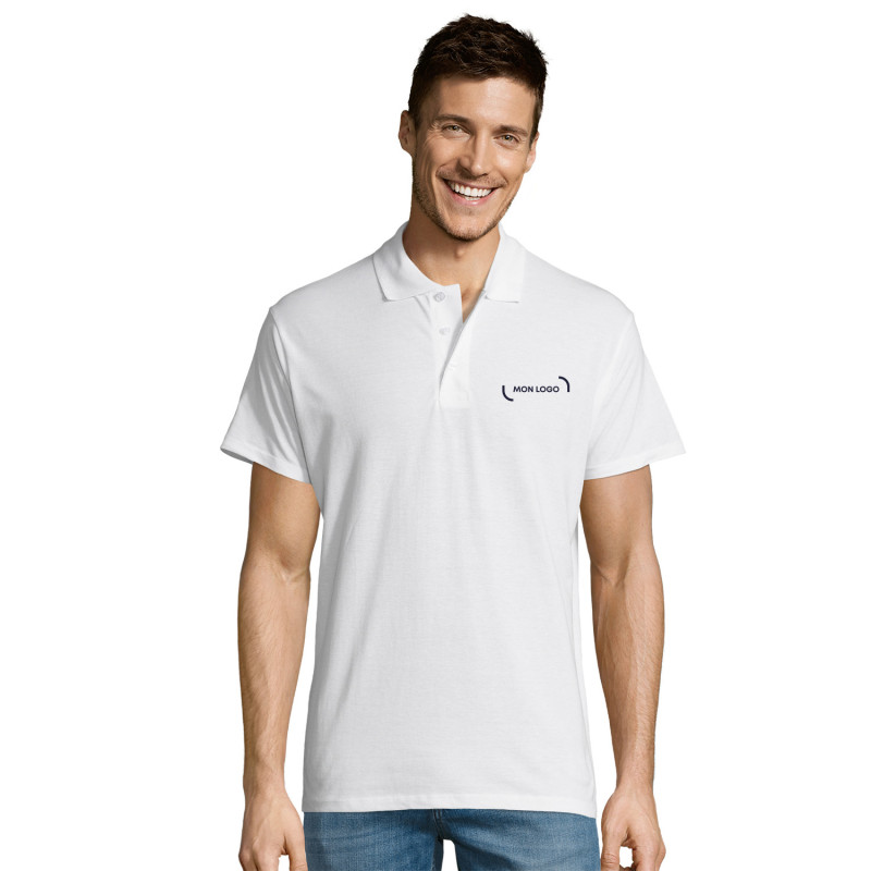 Polo homme blanc Express Sol's® Summer II