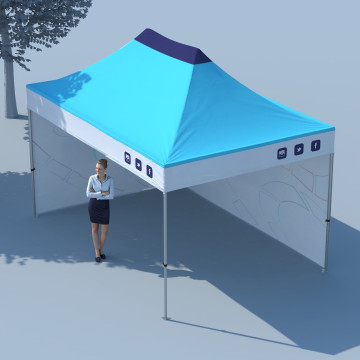 Tente pliable en aluminium avec murs 4,5 x 3 m