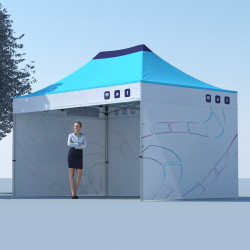 Tente pliable en aluminium avec murs 4,5 x 3 m