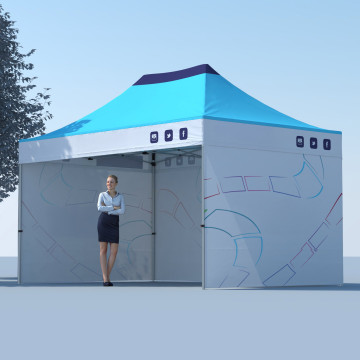 Tente pliable en aluminium avec murs 4,5 x 3 m