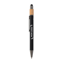 Stylo stylet spinner en aluminium recyclé et bambou marquage laser