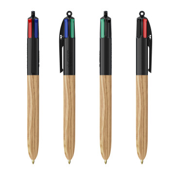 Stylo Bic® 4 couleurs Wood Style Express