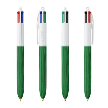 Stylo Bic® 4 couleurs Wood Style Express