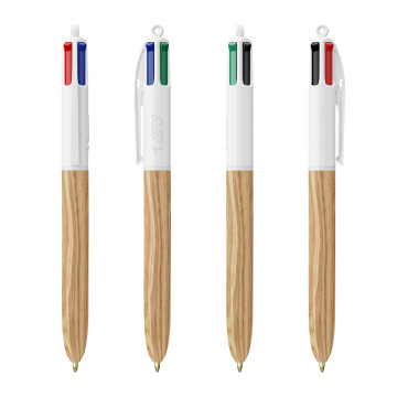 Stylo Bic® 4 couleurs Wood Style Express