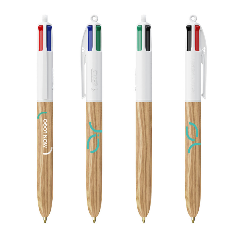 Stylo Bic® 4 couleurs Wood Style Express