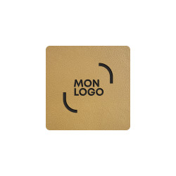 Ecusson PU embossé effet cuir à coudre  5 x 5 cm