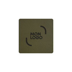 Ecusson PU embossé effet cuir à coudre 7.5 x 7.5