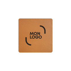 Ecusson sur-mesure en PU embossé effet cuir à coudre 7.5 x 7.5