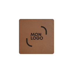 Ecusson PU embossé effet cuir à coudre 7.5 x 7.5