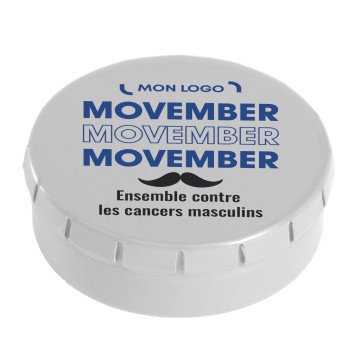 Boîte à bonbons Clic-Clac® marquage Movember inclus