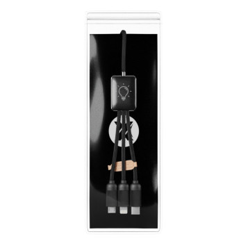 Câble de charge long 20W matières recylées avec logo lumineux SCX®