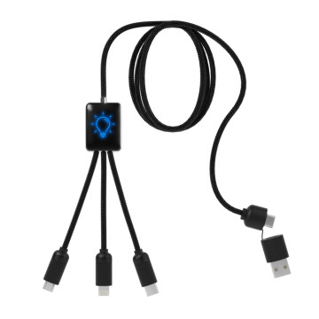Câble de charge long 20W matières recylées avec logo lumineux SCX®