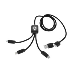 Câble de charge long 20W matières recylées avec logo lumineux SCX®