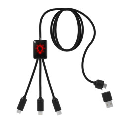 Câble de charge long 20W matières recylées avec logo lumineux SCX®