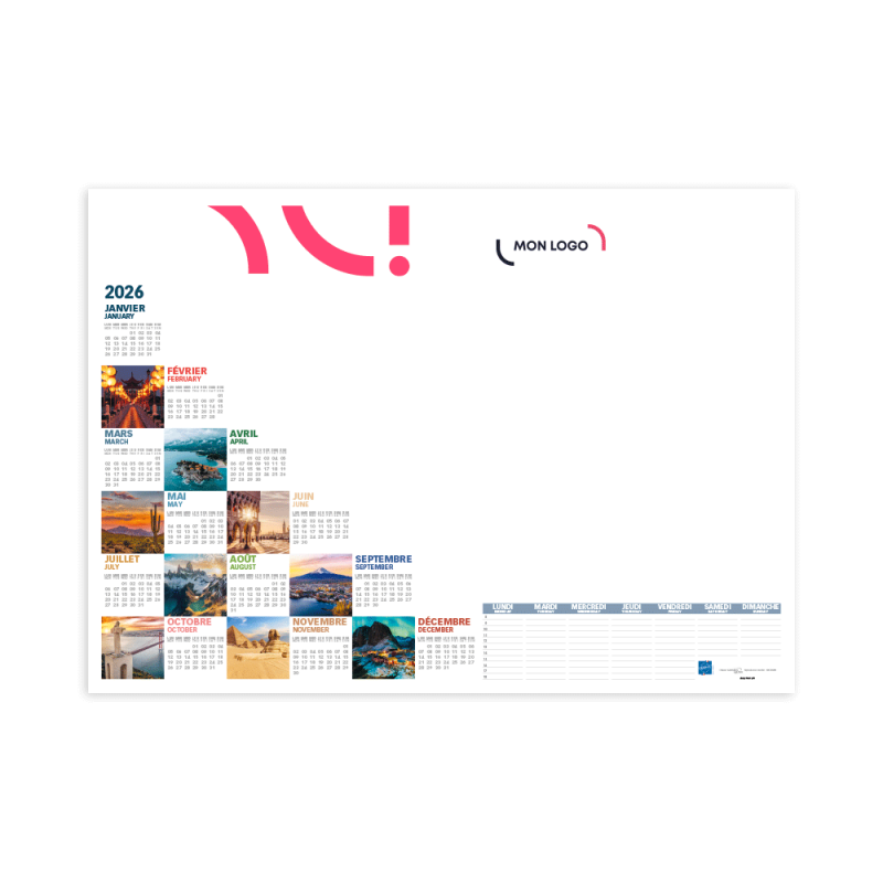 Calendrier sous-mains 25 feuilles mosaïque