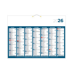 Calendrier classique bleu 55x40,5 cm marquage 1 couleur