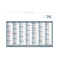 Calendrier classique gris 55x40,5 cm marquage 1 couleur