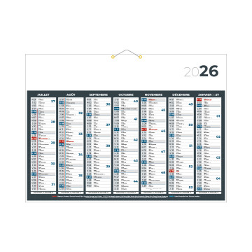 Calendrier classique anthracite 55x40,5 cm marquage quadri