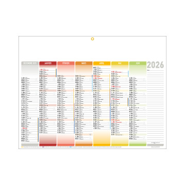 Calendrier bancaire medium 42x32 cm marquage 1 couleur