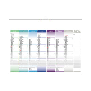 Calendrier bancaire standard 55x40,5 cm marquage quadri