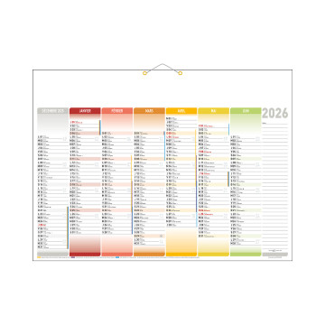 Calendrier bancaire standard 55x40,5 cm marquage 1 couleur