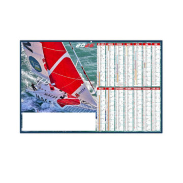 Calendrier bancaire rigide maxi 65x40,5 cm dos blanc marq 1 coul
