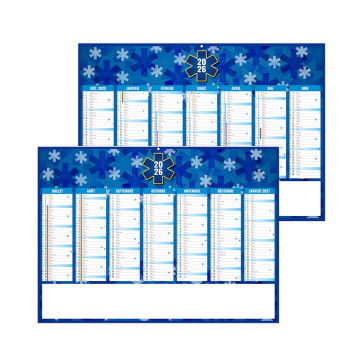 Calendrier bancaire rigide midi 43x33,5 cm marquage 1 couleur