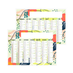 Calendrier bancaire rigide midi 43x33,5 cm marquage quadri