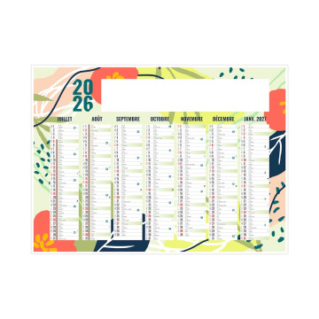 Calendrier bancaire rigide midi 43x33,5 cm marquage quadri