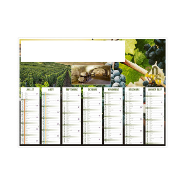 Calendrier bancaire rigide midi 43x33,5 cm marquage quadri