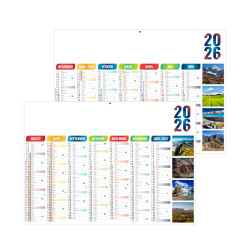 Calendrier bancaire rigide standard 55x40,5 cm marquage 1 couleur