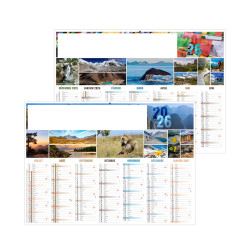 Calendrier bancaire rigide standard 55x40,5 cm marquage 1 couleur