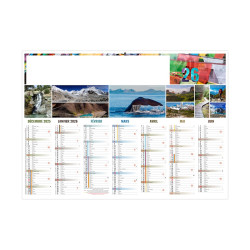 Calendrier bancaire rigide standard 55x40,5 cm marquage 1 couleur