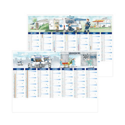 Calendrier bancaire rigide standard 55x40,5 cm marquage 1 couleur